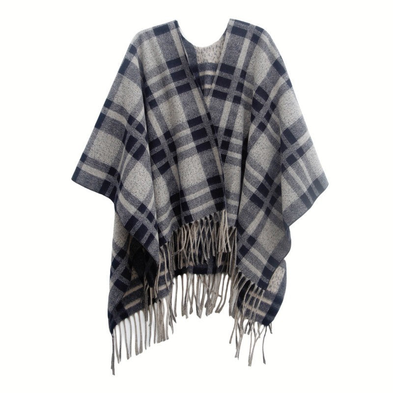 Cozy Plaid Shawl