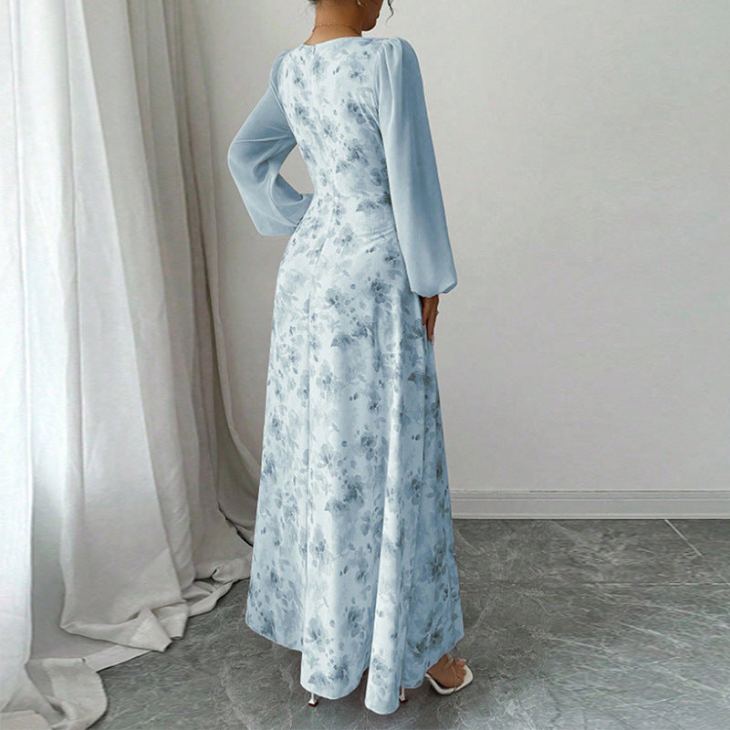 Chiffon Long-Sleeve Dress
