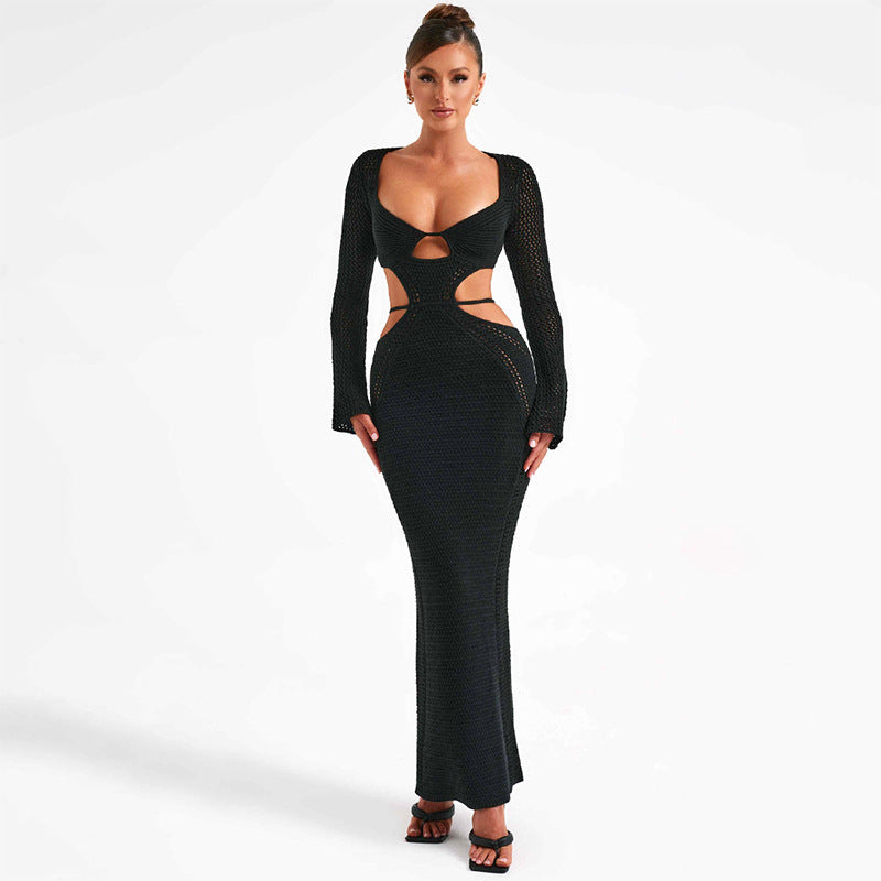 ✨ Elegant Solid High-Waist Dress – Minimalist Chic Women's Outfit