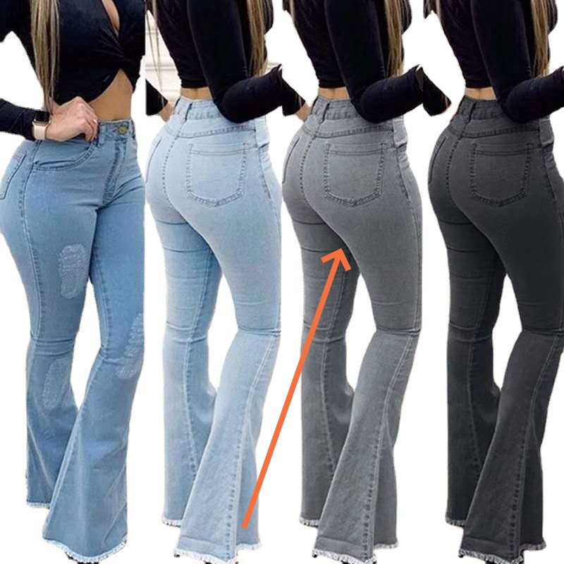 Elastic Fit Denim Pants