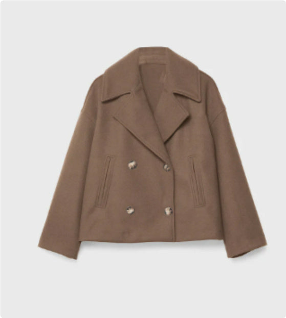 Loose Woolen Short Coat