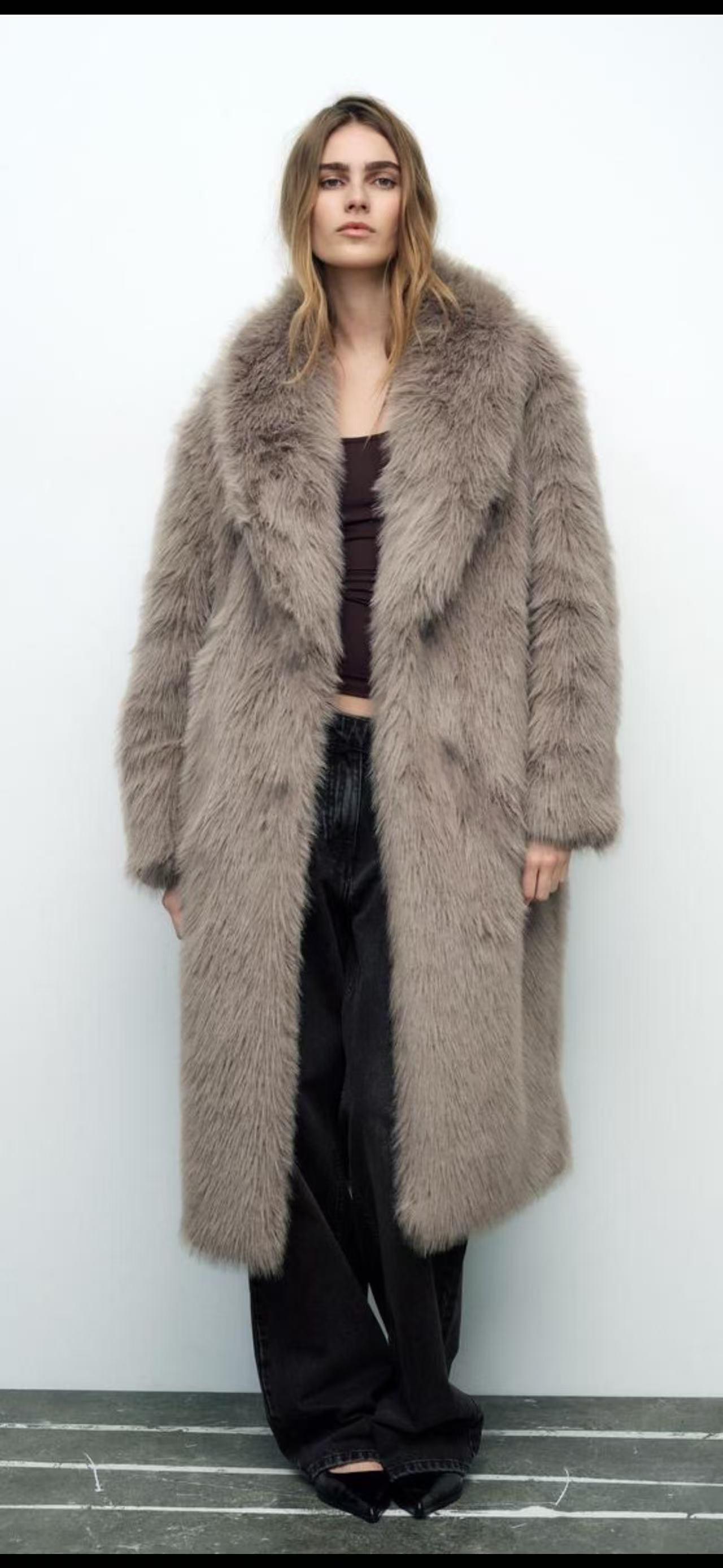 Extended Green Collar Fashion Fox Fur Coat