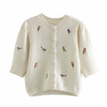Embroidered Knitted Cardigan