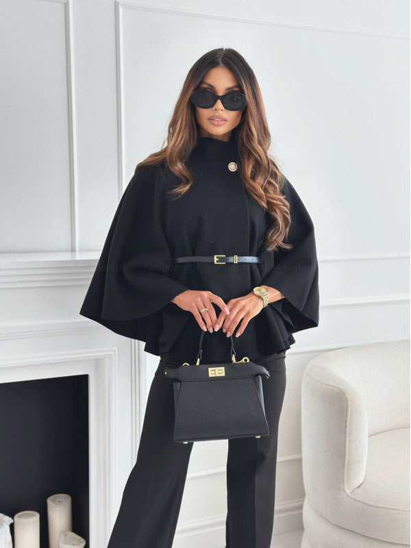 Stand Collar Cloak Top