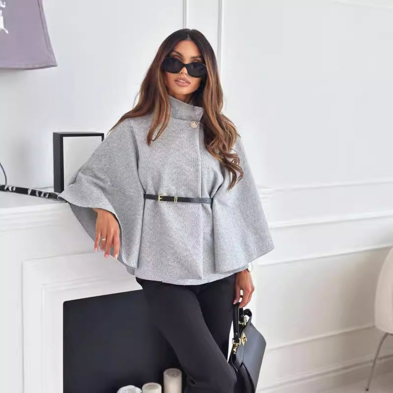 Stand Collar Cloak Top