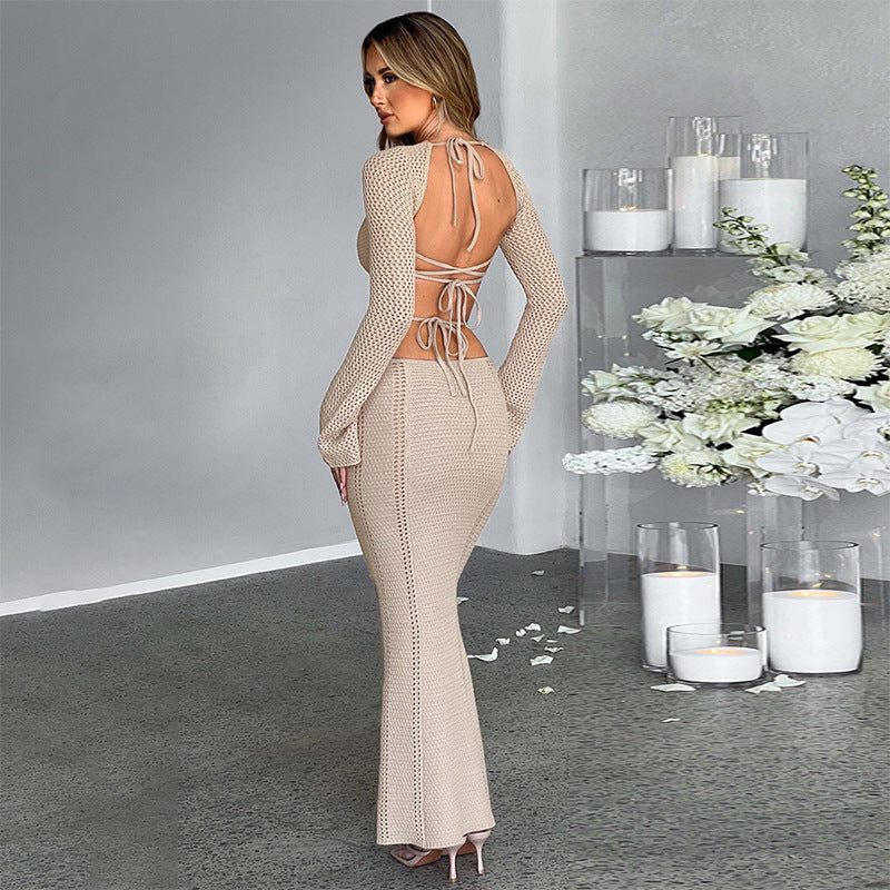 ✨ Elegant Solid High-Waist Dress – Minimalist Chic Women's Outfit