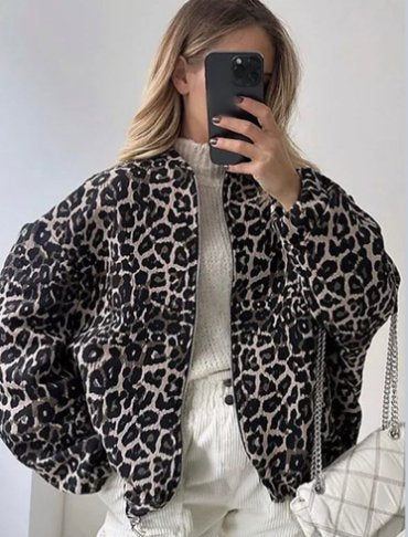 Loose Fashion Lapel Zip-up Jacket