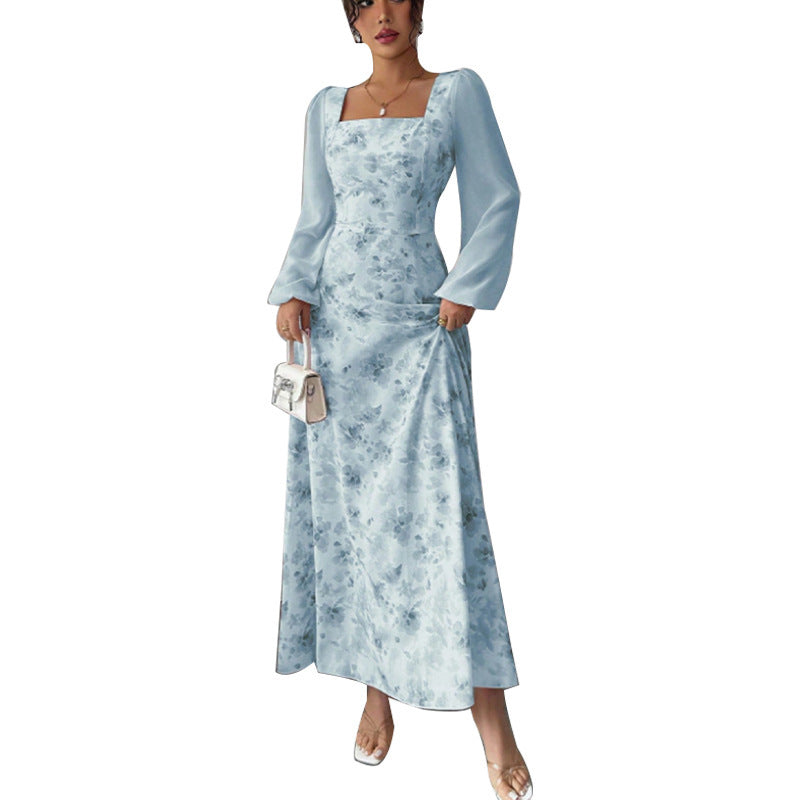 Chiffon Long-Sleeve Dress