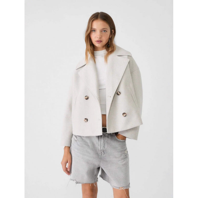 Loose Woolen Short Coat
