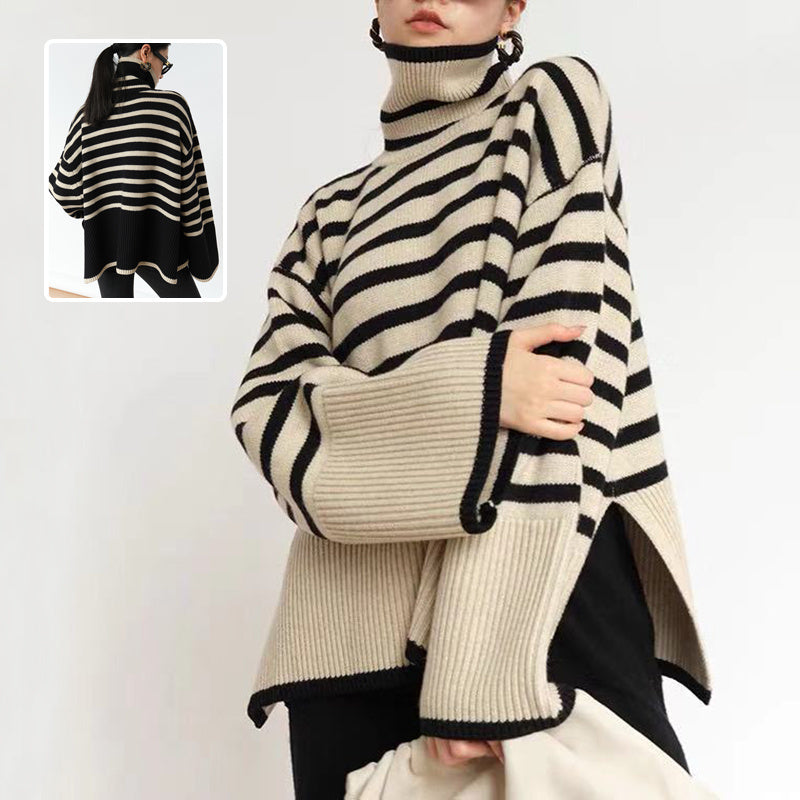 Striped Turtleneck Sweater