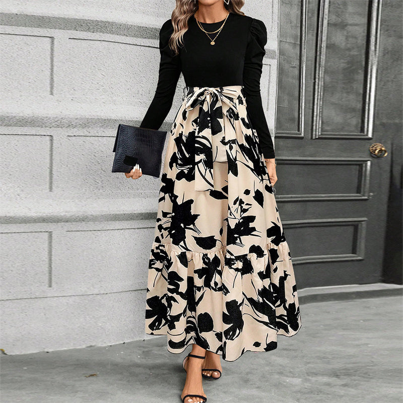 Women's Round Neck Long Sleeve Dress.