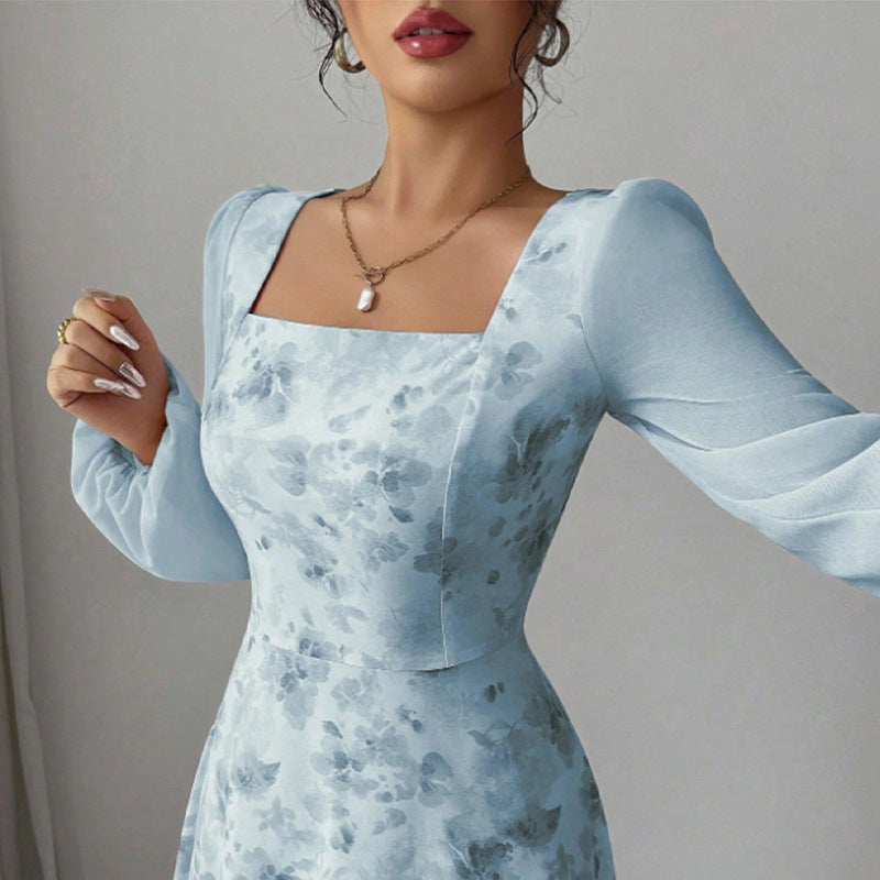 Chiffon Long-Sleeve Dress