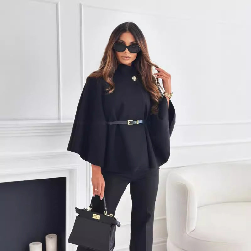 Stand Collar Cloak Top