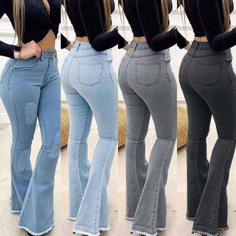 Elastic Fit Denim Pants