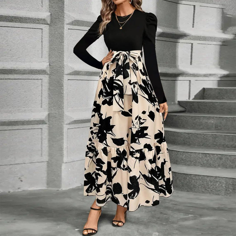 Women's Round Neck Long Sleeve Dress.