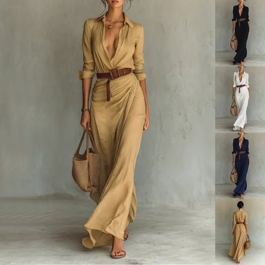 Elegant Button Shirt Dress