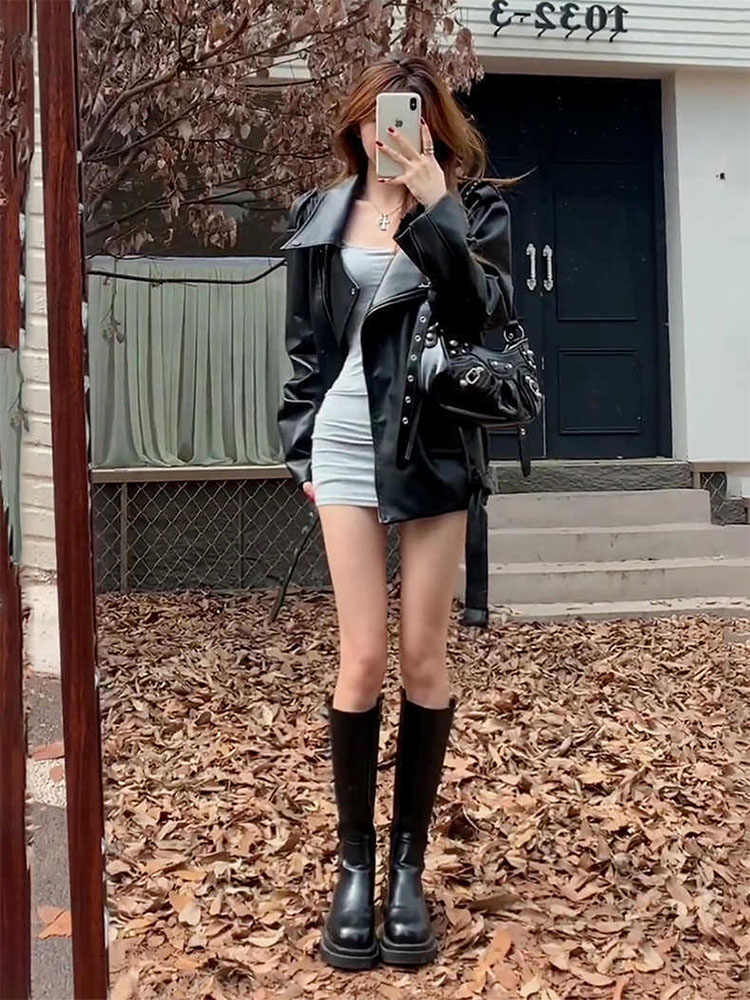 All-Match Leather Coat
