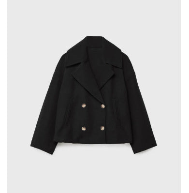 Loose Woolen Short Coat