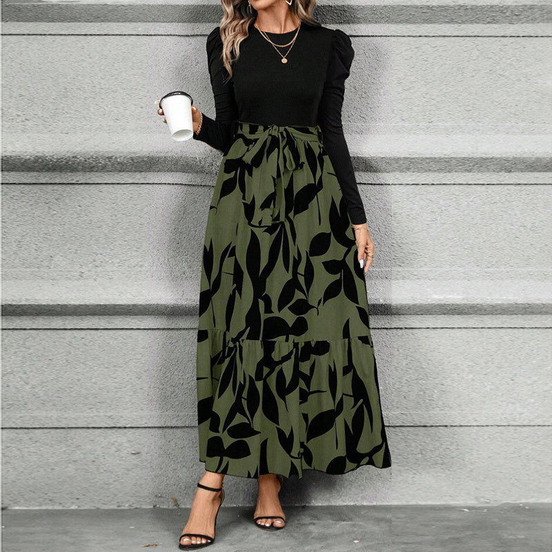 Women's Round Neck Long Sleeve Dress.