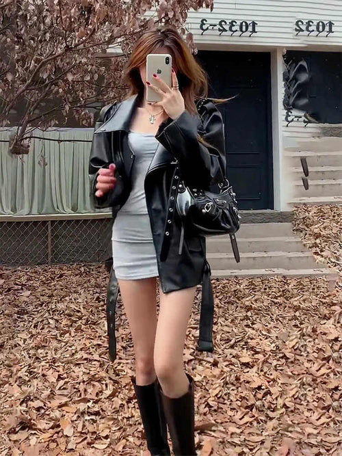 All-Match Leather Coat