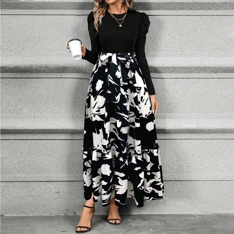 Women's Round Neck Long Sleeve Dress.