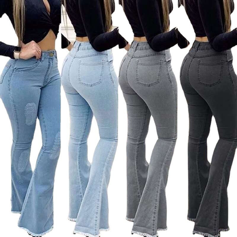Elastic Fit Denim Pants