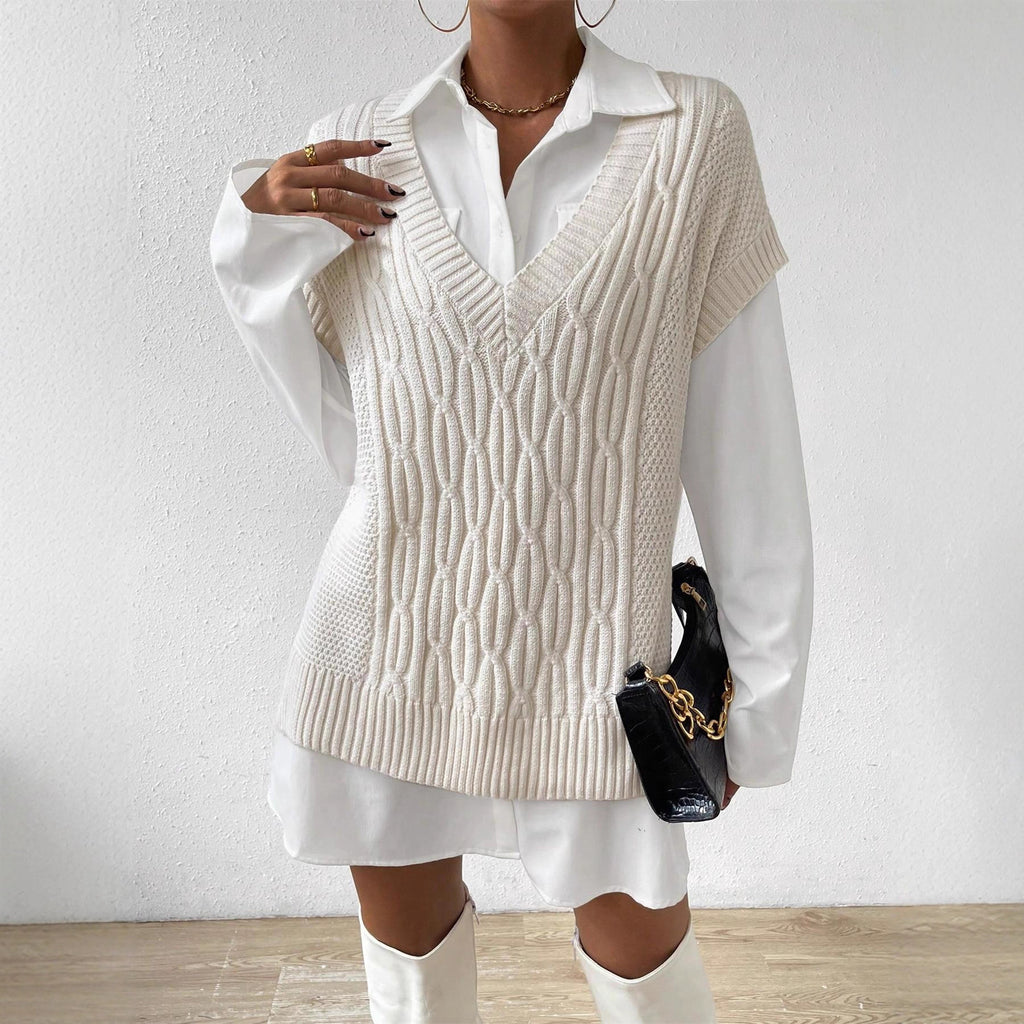 Loose Sleeveless Knit Vest – Casual & Stylish